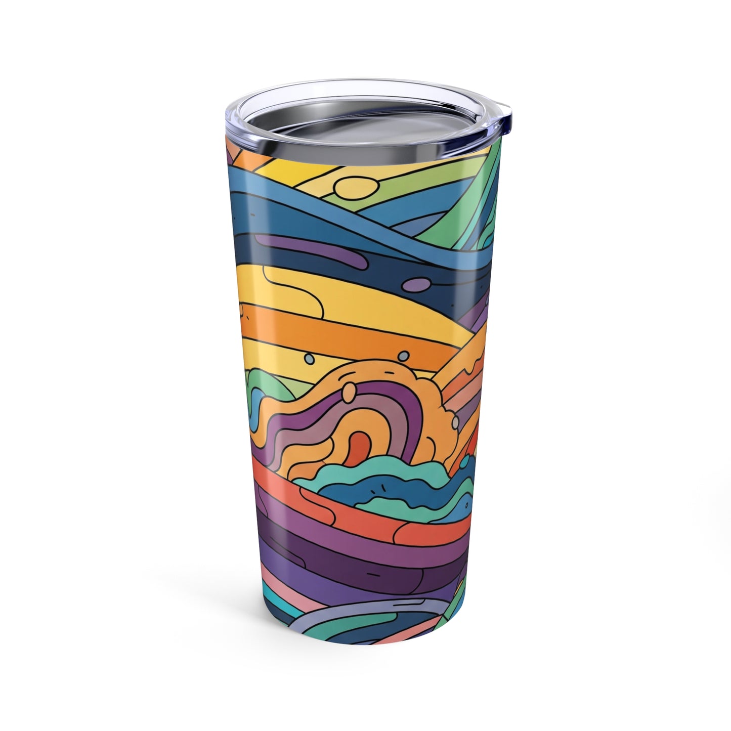 20oz Stainless Steel Travel Mug With Double Wall Vacuum Insulation Spill Resistant Durable Printed Design Coffee