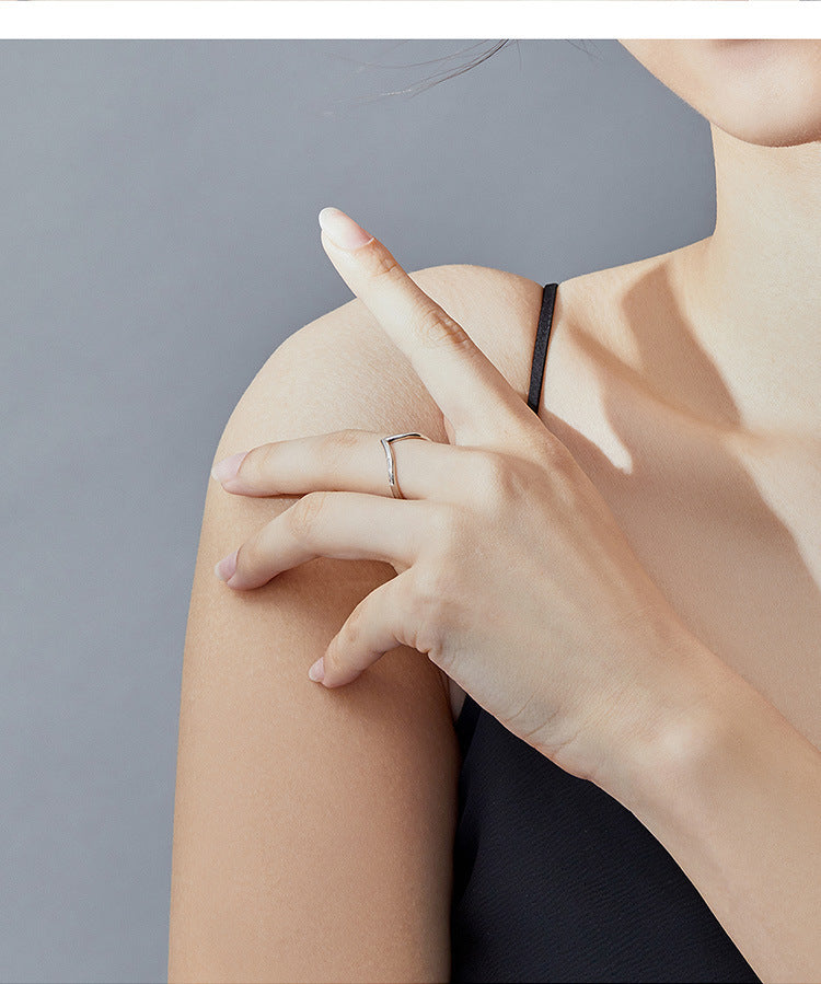 Womens Heart Ring 925 Sterling Silver with Clear CZ Water Drop Design European Cut Anniversary Engagement Ring