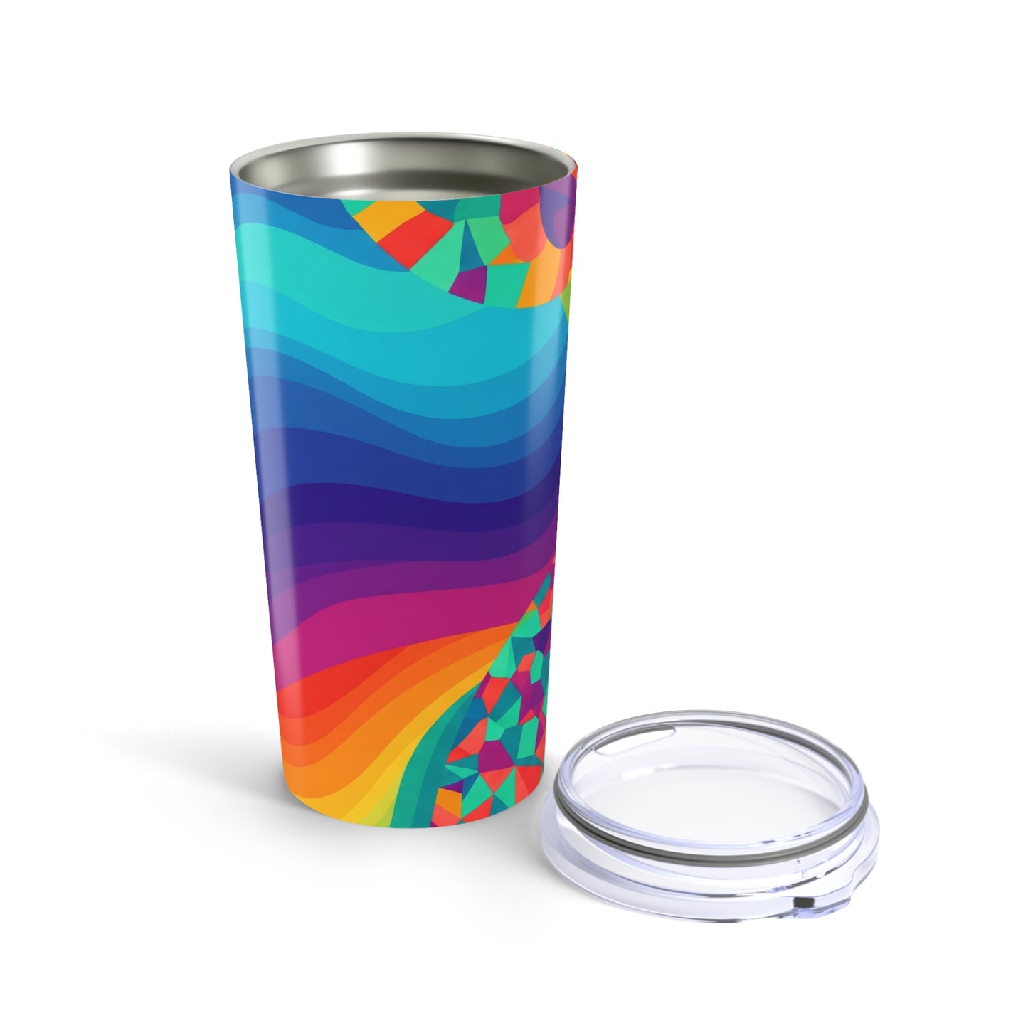 20oz Stainless Steel Tumbler Double Wall Vacuum Insulation Spill Resistant Printed Design For Hot And Cold