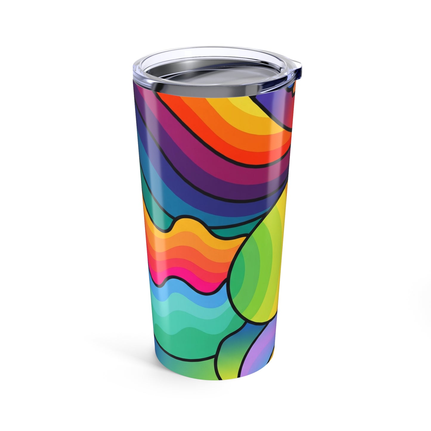 20 Oz Stainless Steel Travel Mug With Double Wall Insulation Spill Resistant Durable Printed Design Hot And Cold