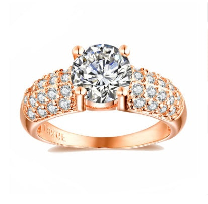 Copper Vintage Ring With Rose And White Gold Plating Geometric Design Sizes 5 To 10 EverydayLook Everyday Glam