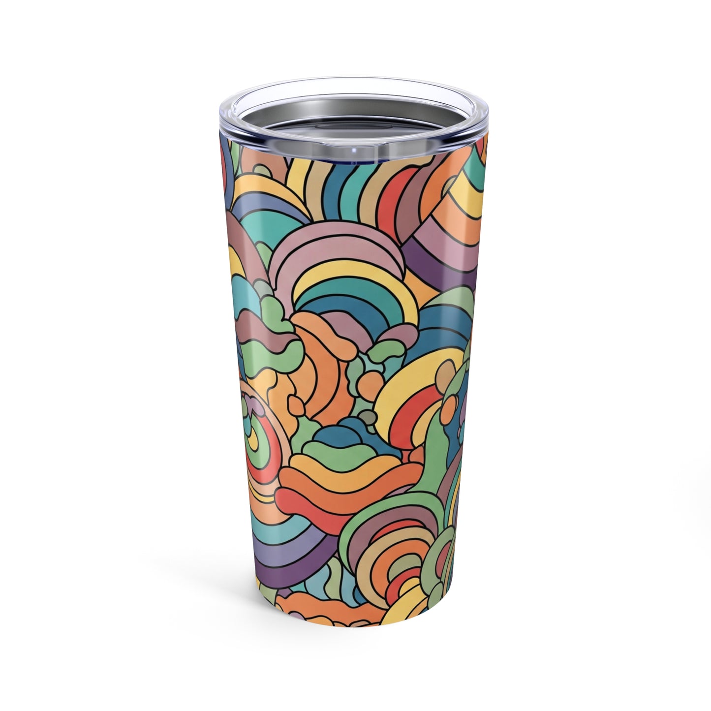 20oz Double Wall Insulated Stainless Steel Tumbler With Spill Resistant Durable Thermal Printed Design