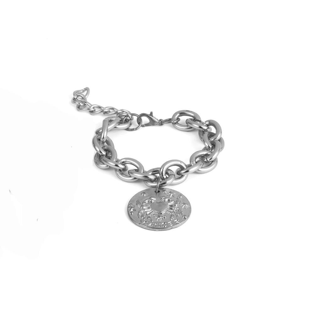 Womens Layered Pearl Like Alloy Bracelet With Exaggerated Crab Geometry Zodiac Charm Jewelry For Everyday Wear