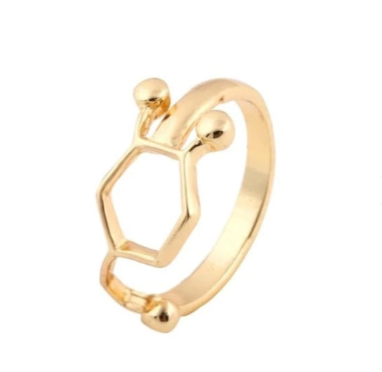 Metal Geometric Ring Sculpture Modern Art Decor Gold Finish