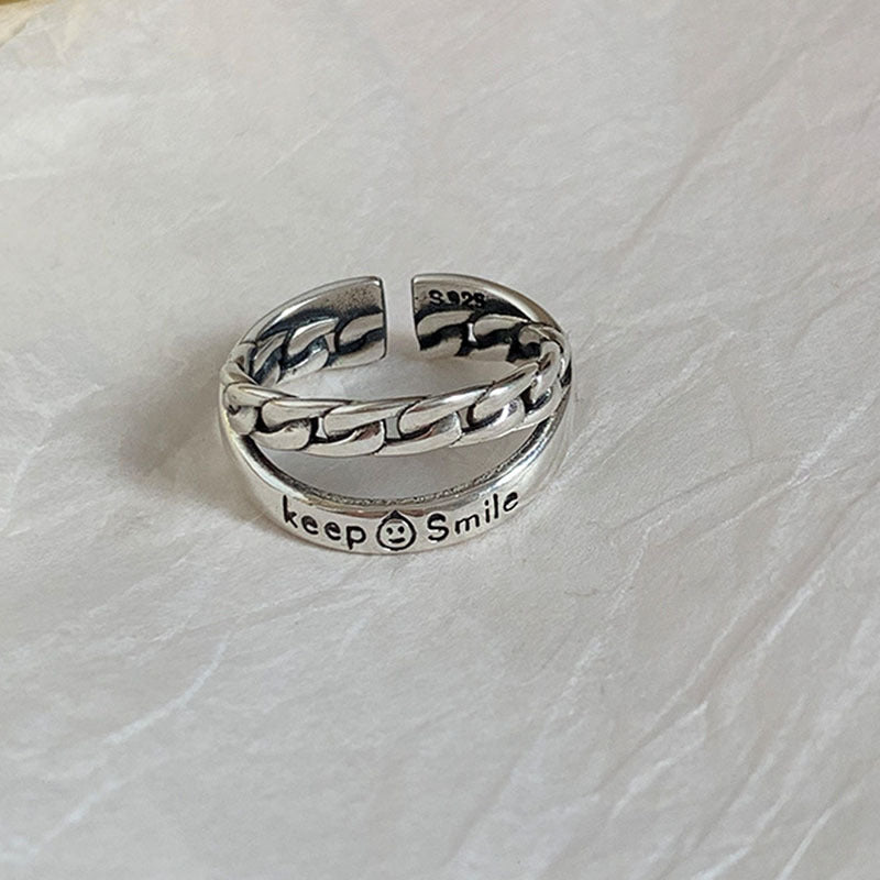 Adjustable Opening Ring Silver Plated Doll Design Korean Inspired Women Jewelry Birthday Gift Elegant Unique Durable