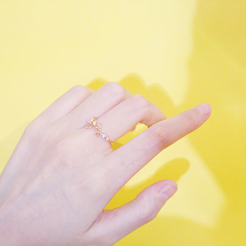 Rose Gold Plated Copper Ring With Pink Zircon Stone And Oil Drop Accent Womens Jewelry Fashion Ring 16mm Inner