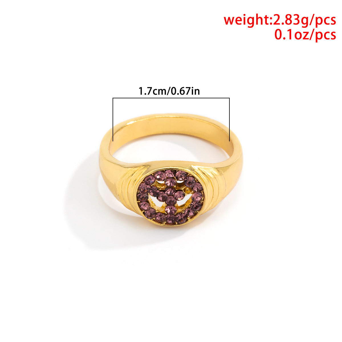 Womens Fashion Ring Alloy Glass Ring With Diamond Inspired Design Gold Tone Jewelry For Women Classic Sparkle Ready