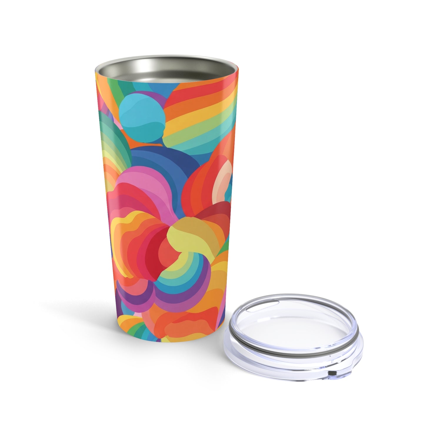 20 Ounce Stainless Steel Tumbler With Printed Design Double Wall Vacuum Insulated Spill Resistant Thermal Coffee