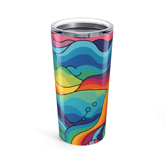 20Oz Stainless Steel Travel Mug With Printed Design Double Wall Vacuum Insulation Spill Resistant Durable Tumbler