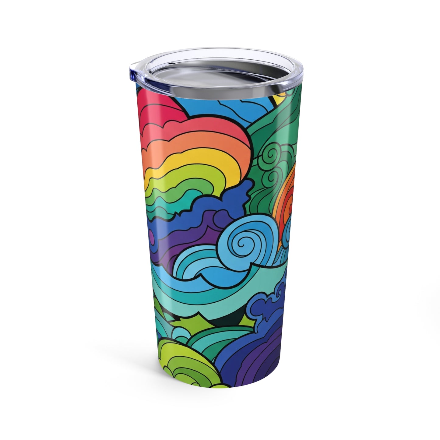 20oz Stainless Steel Printed Design Tumbler With Double Wall Vacuum Insulation Spill Resistant Travel Cup With Lid