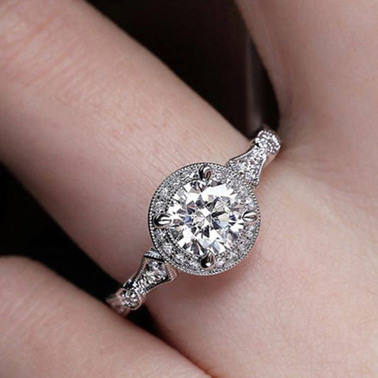 Heart And Arrow Zircon Ring For Women European American Style Gold Plated Fine Jewelry Travel Gift Ultra Shine