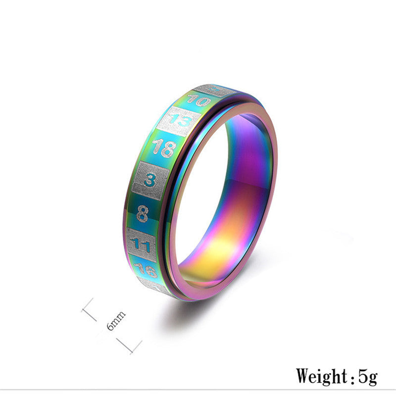 Black Spinner Ring 6mm Rotating Couple Band 6g Jewelry