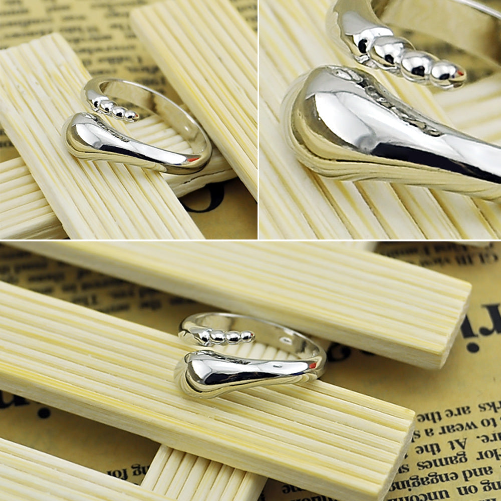 Silver Plated Open Snake Ring Adjustable Copper Jewelry Women Elegant Fashion Accessory Gift Handmade Daily Wear