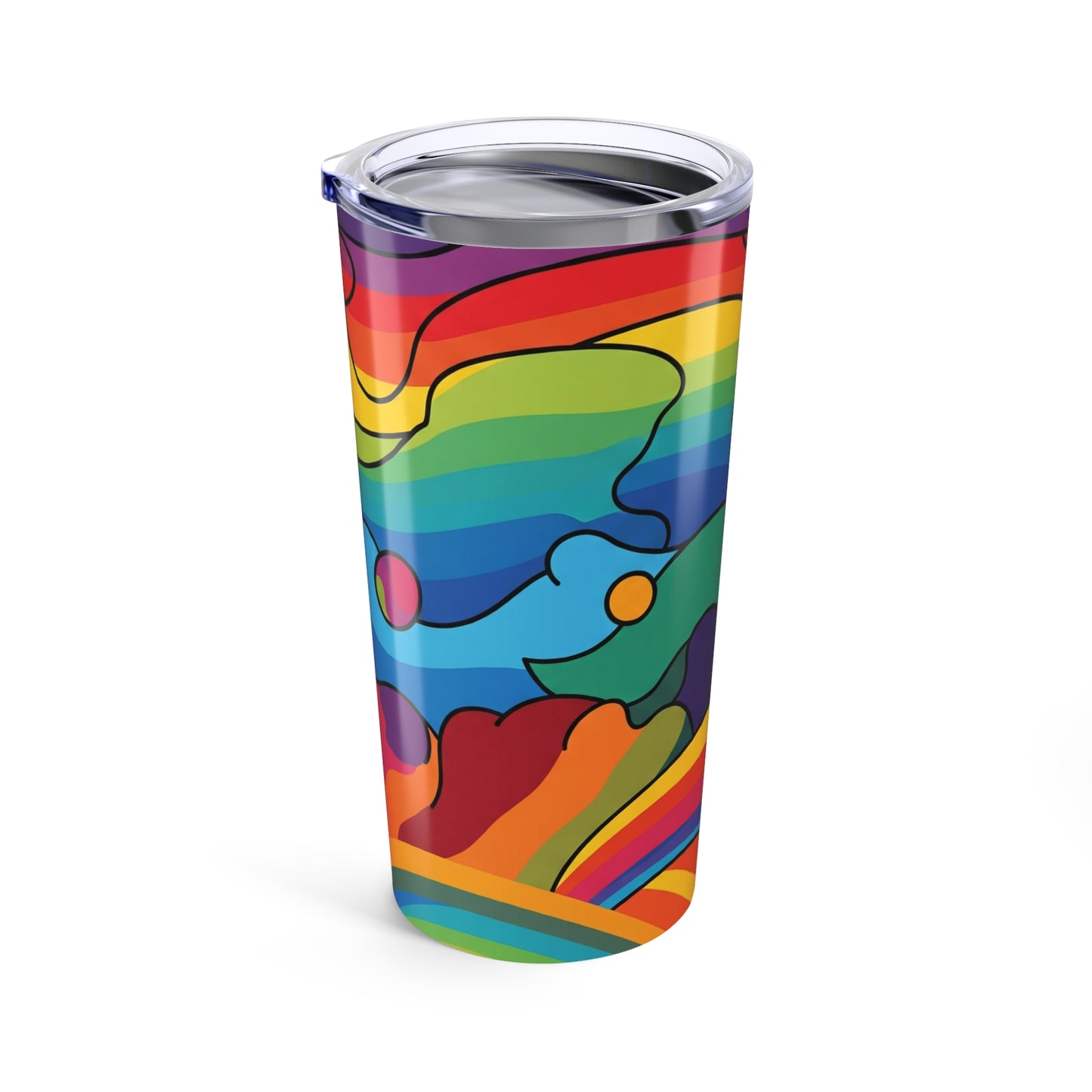 20oz Stainless Steel Printed Tumbler Double Wall Vacuum Insulation Spill Resistant Lid For Hot Or Cold Beverages
