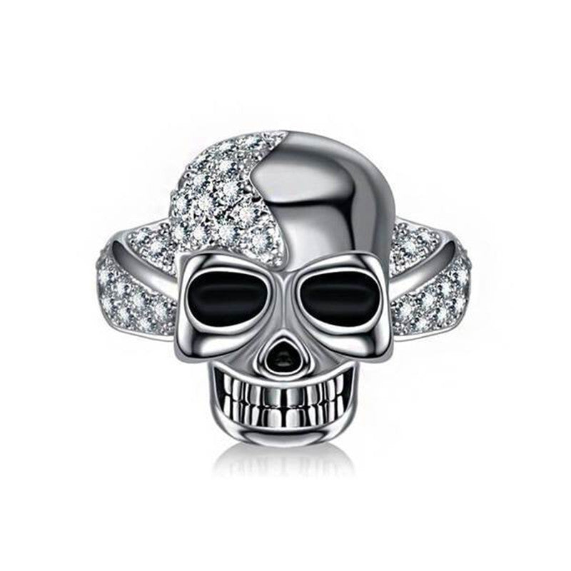 Gothic Skull Ring With Ghost Head Copper Design Hypoallergenic Stain Resistant Surface Details Raw Gothic Edge