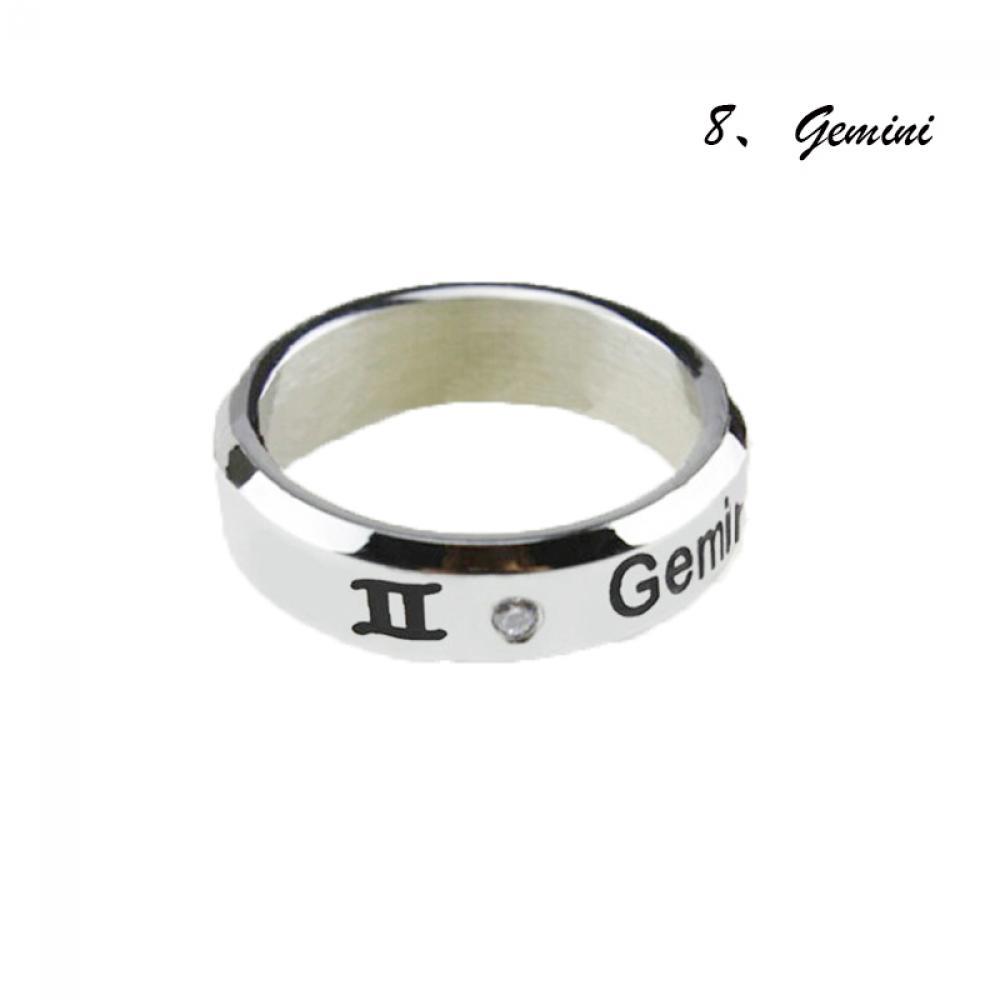Stainless Steel Rings 6 Mm Wide Gift Constellation Style 17 Mm Inner Diameter Durable Polished Bands Men Women