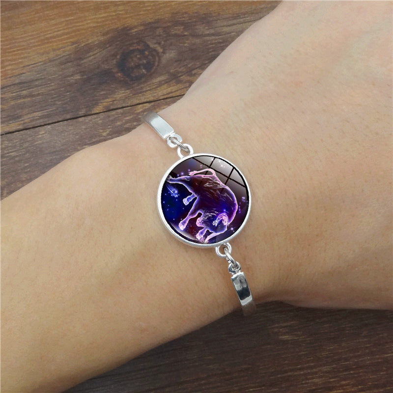 Womens Celestial Bracelet Time Pendant Adjustable Alloy Chain Constellation Theme Gift With Extender 17cm 5 cm