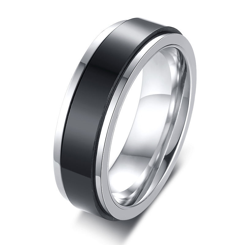 Stainless Steel Rotating Ring Geometric Modern Band With Smooth Spin For Daily Wear Adjustable Ring Wear Style