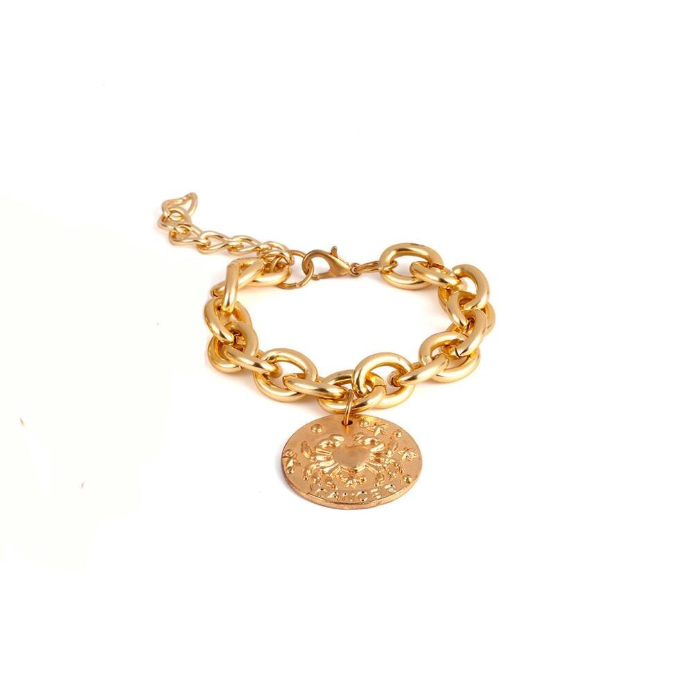 Womens Layered Pearl Like Alloy Bracelet With Exaggerated Crab Geometry Zodiac Charm Jewelry For Everyday Wear