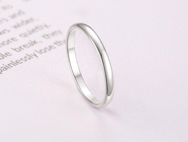 Stainless Steel Ring Minimalist Glossy Band For Everyday