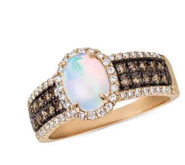 Womens Moonstone Ring 14K Gold Plated Alloy Crystal Jewelry Exquisite Sparkling Design with Crystal Accents Elegant