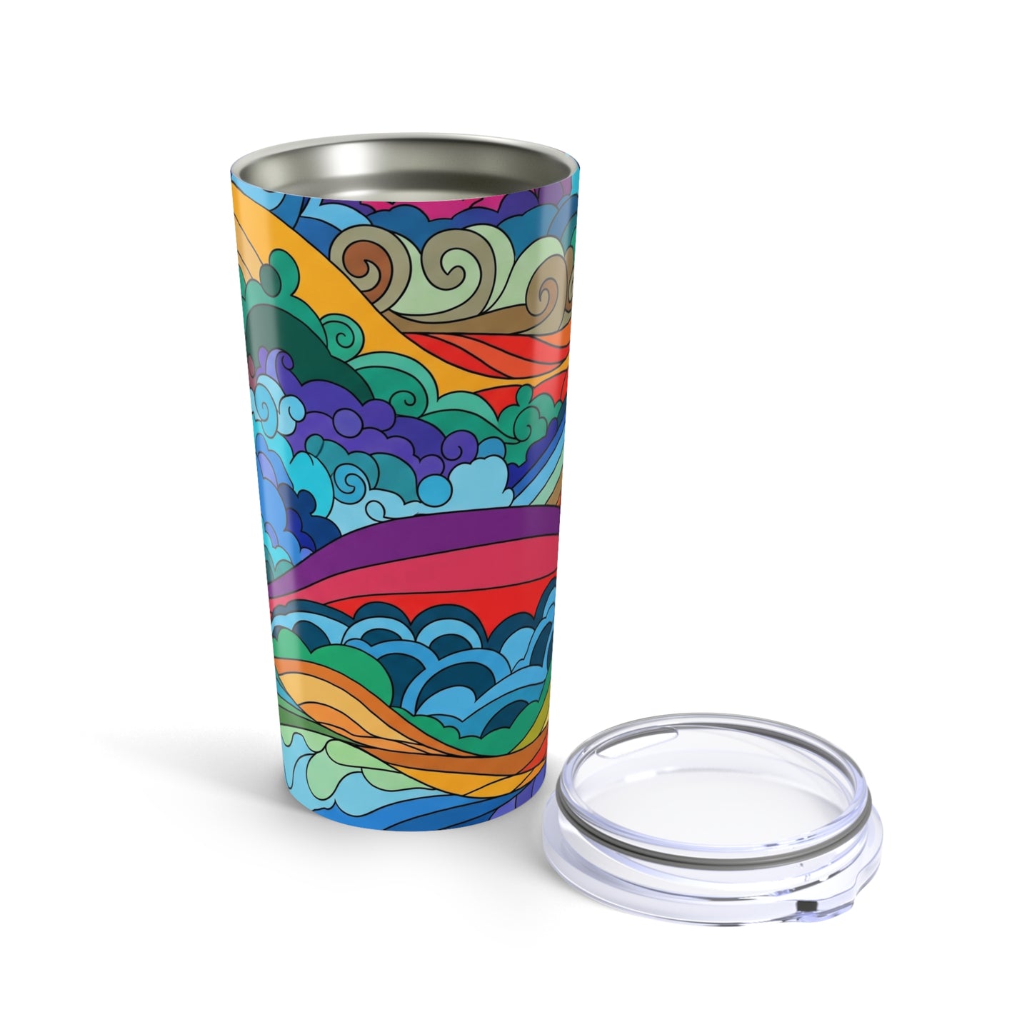 20oz Stainless Steel Printed Travel Mug Double Wall Vacuum Insulated Spill Resistant Cup For Hot And Cold Beverages