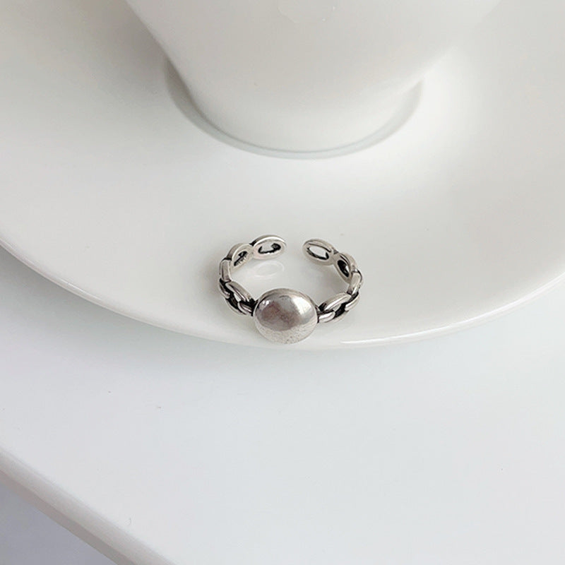 Geometric Adjustable Silver Ring for Women Simple Design Fashion Jewelry Gift for Her Does Not Fade High Shine