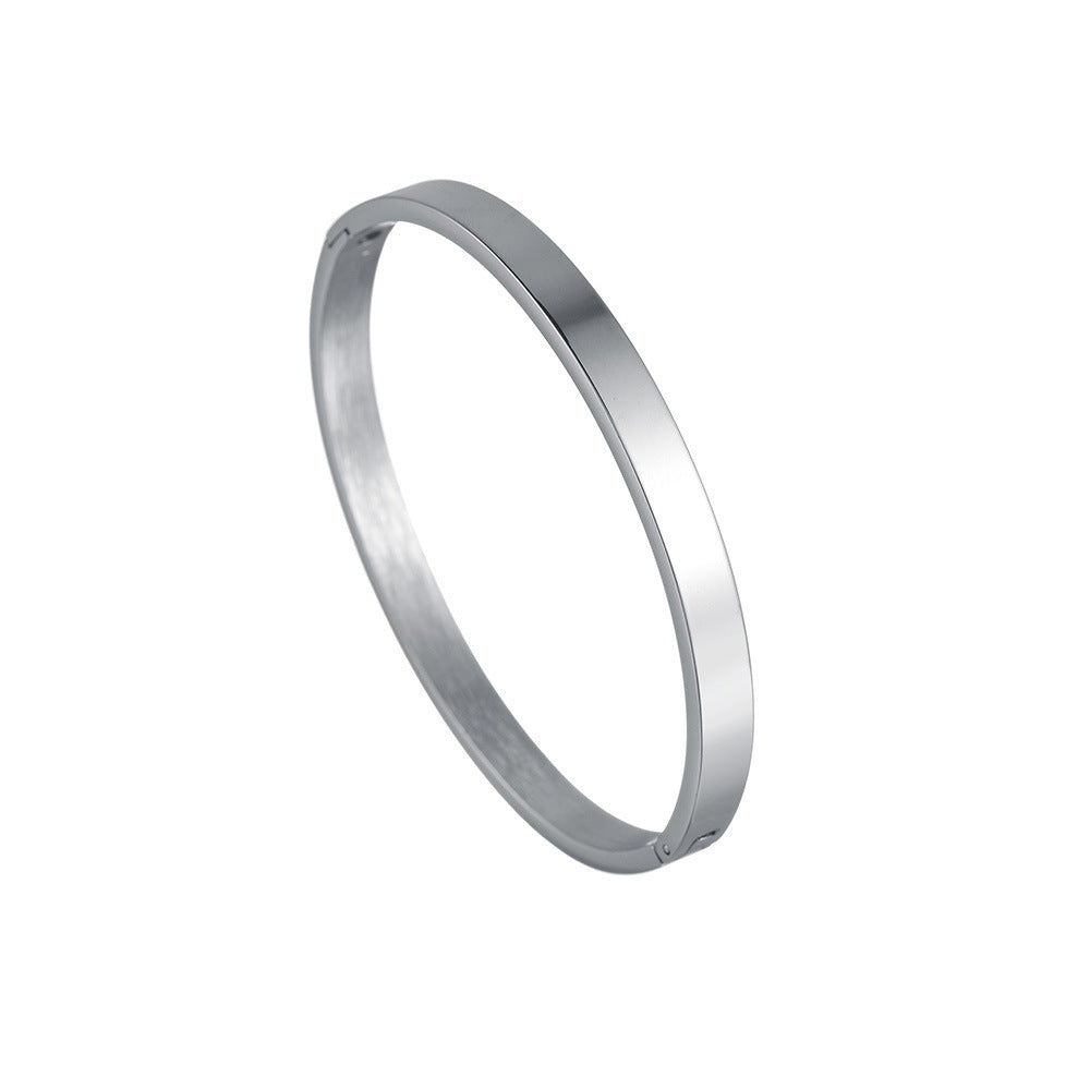 Stainless Steel Bracelet For Men And Women Electroplated Finish Simple Buckle Design Jewelry For Everyday Wear