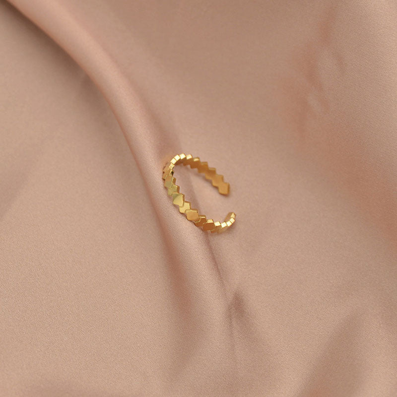 The New Geometric Diamond Ring Is Simple And Fashionable Style Geometry Stainless Steel Gold Color X1 Geometry