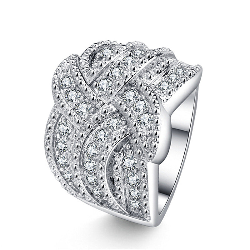 Rotating Rings Inlaid With Zircon Diamonds Copper Flower Design Style European and American Birthday Packaging