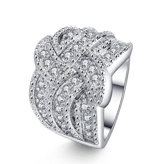 Rotating Rings Inlaid With Zircon Diamonds Copper Flower Design Style European and American Birthday Packaging