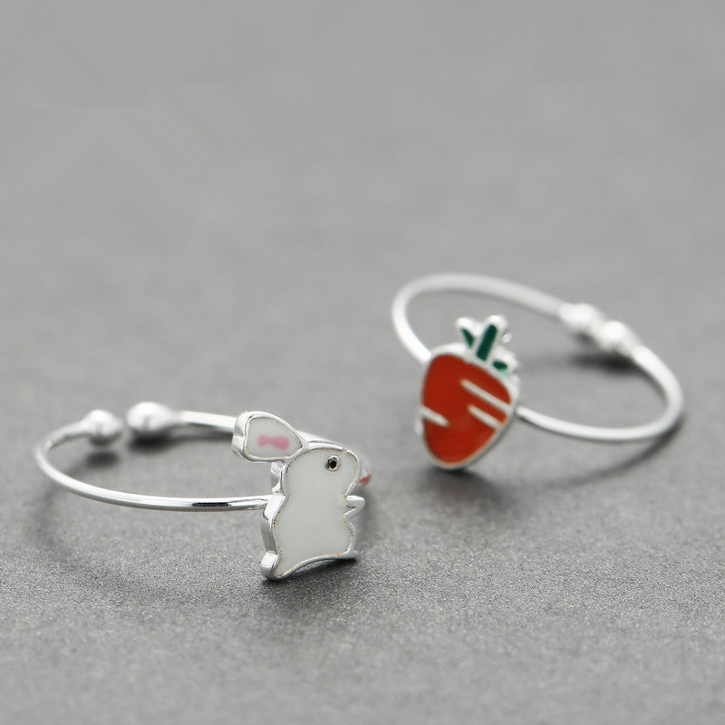 925 Sterling Silver Turnip Design Ring Women Zodiac Animal Korean Style Individually Packed Ready For Gift Fashion