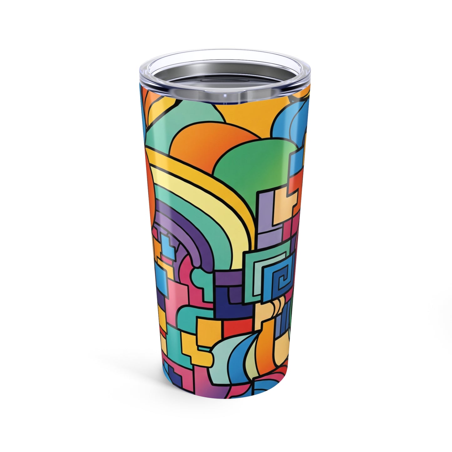 20Oz Stainless Steel Travel Mug With Double Wall Vacuum Insulation Spill Resistant Printed Design For Hot Or Cold