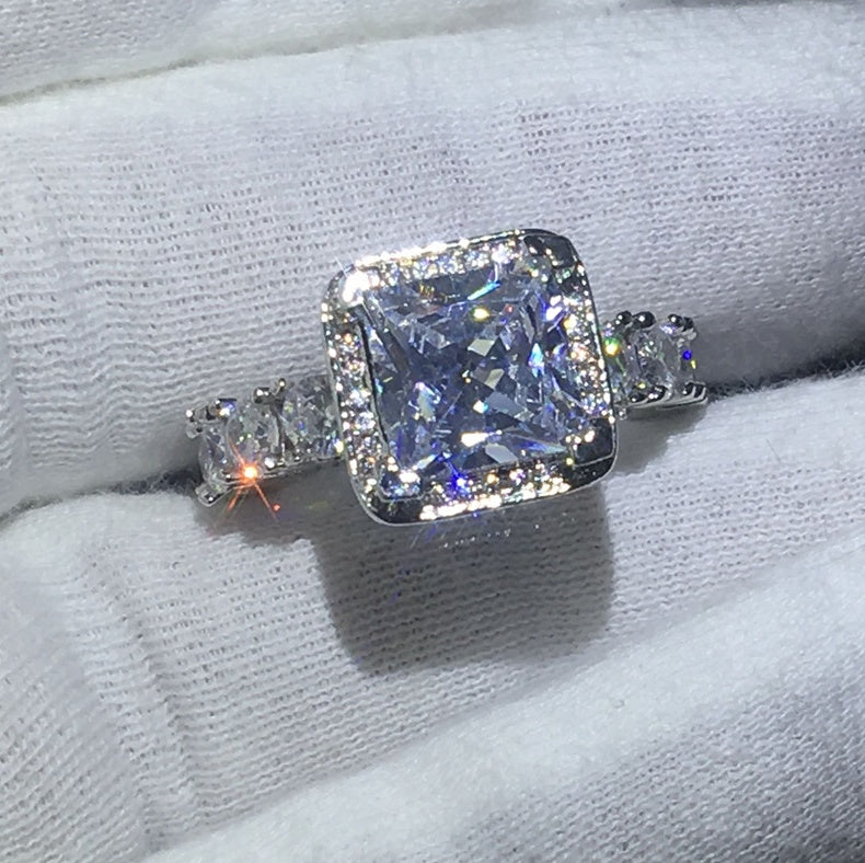 Vintage Female Ring Wedding Ring Lady Gift Alloy Hand Measured Color Slightly Different From Actual Photo Hand