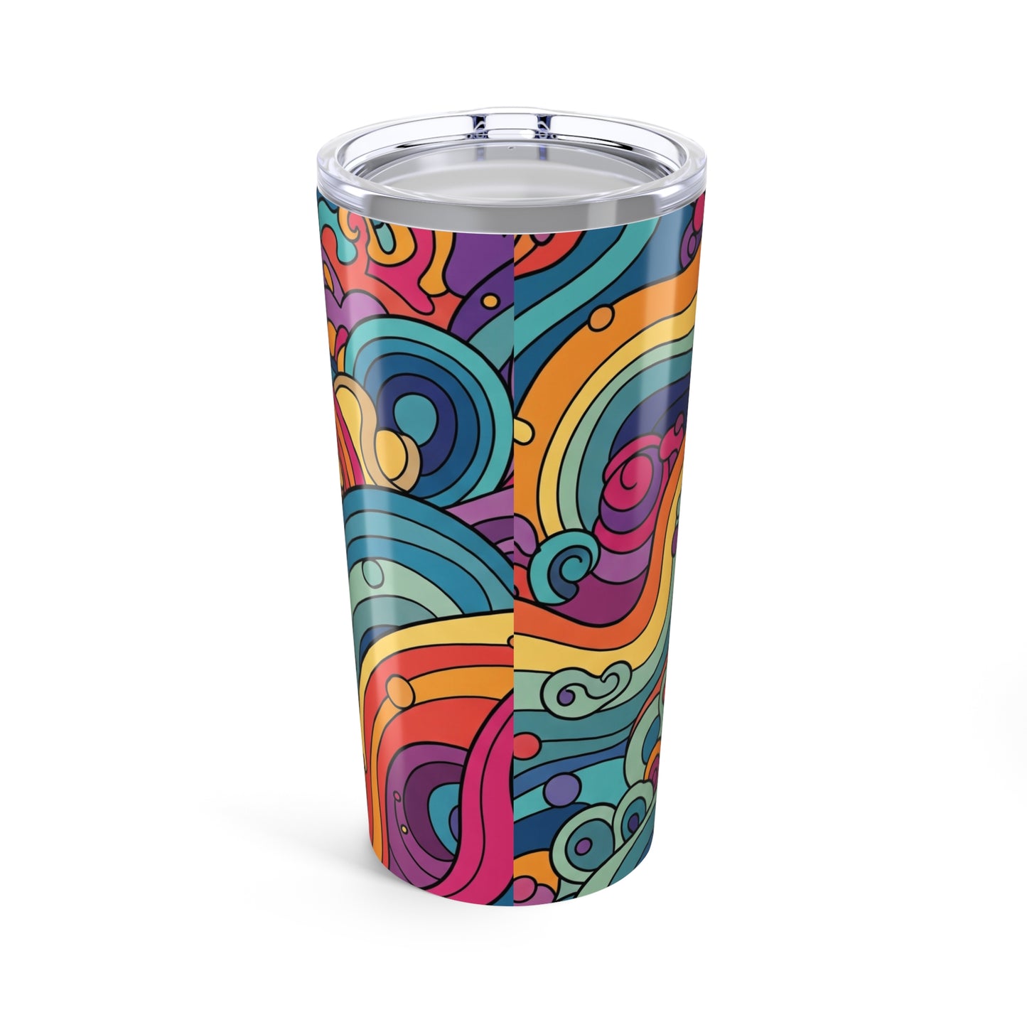 20oz Stainless Steel Tumbler With Colorful Printed Design Double Wall Vacuum Insulated Spill Resistant Thermal
