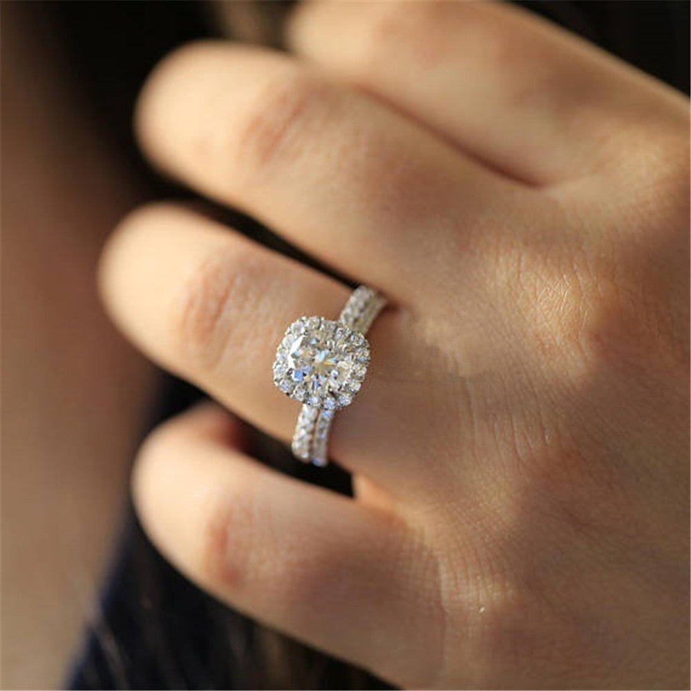 Heart Arrows Crown Ring Silver Tone Alloy With Simulated Diamond Jewelry Gift For Her Womens Fashion Accessory