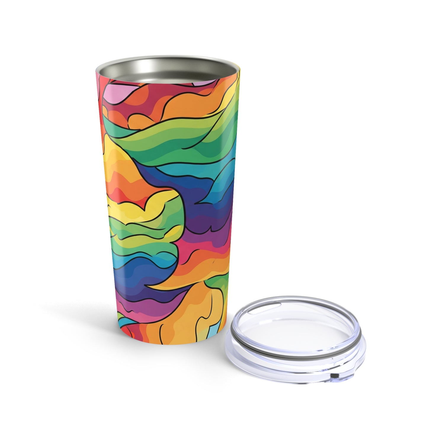 20oz Stainless Steel Tumbler With Double Wall Vacuum Insulation Leak Proof BPA Free Vibrant Print Design For Hot