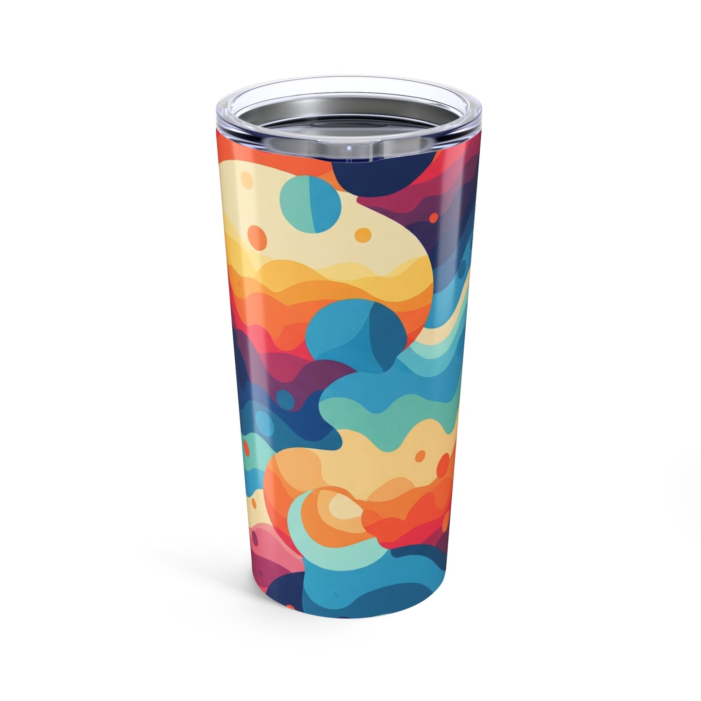 20 Ounce Stainless Steel Tumbler With Printed Design Double Wall Vacuum Insulation Spill Resistant Thermal