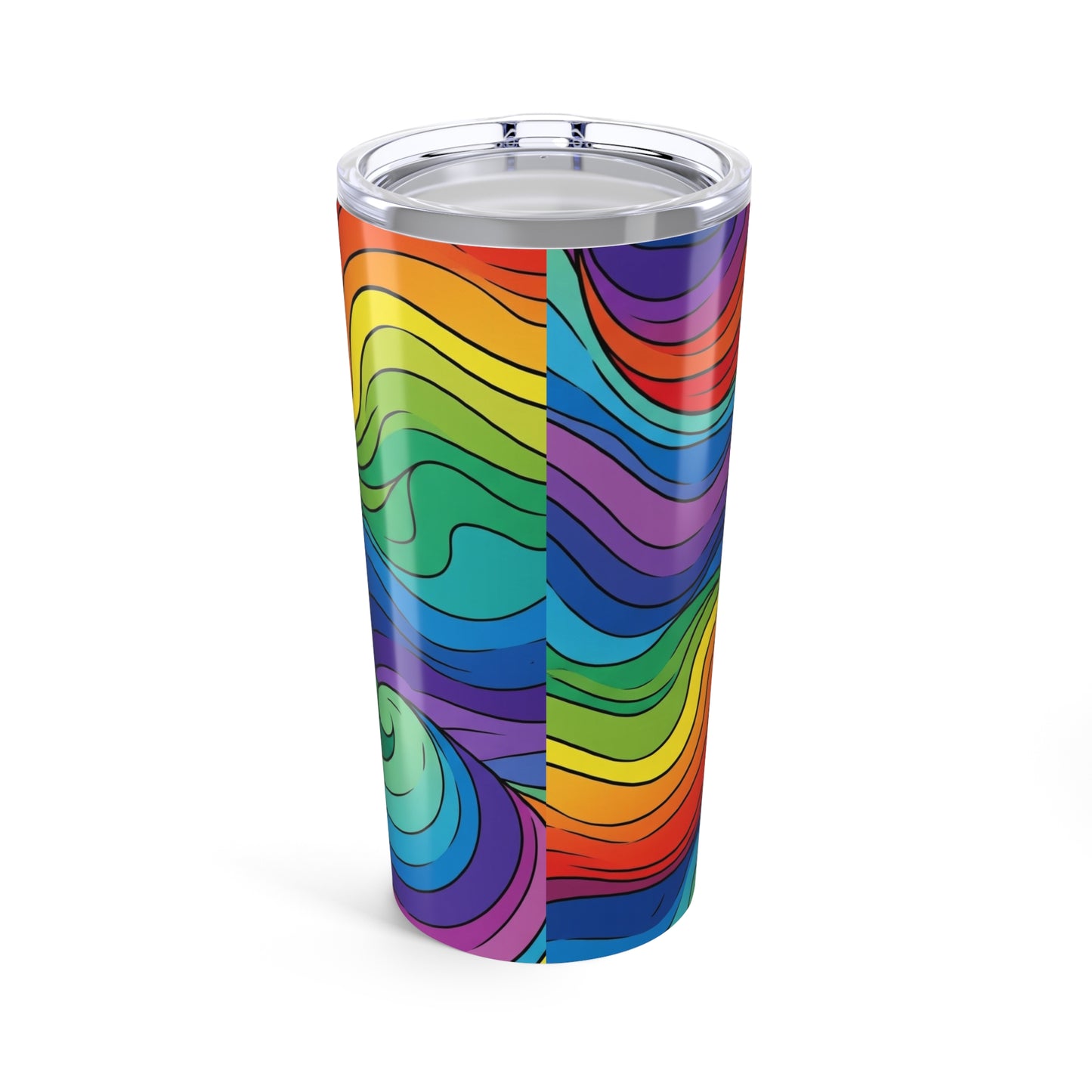 20oz Stainless Steel Tumbler With Printed Design Vacuum Insulated Spill Resistant Durable Hot Cold Drink Container