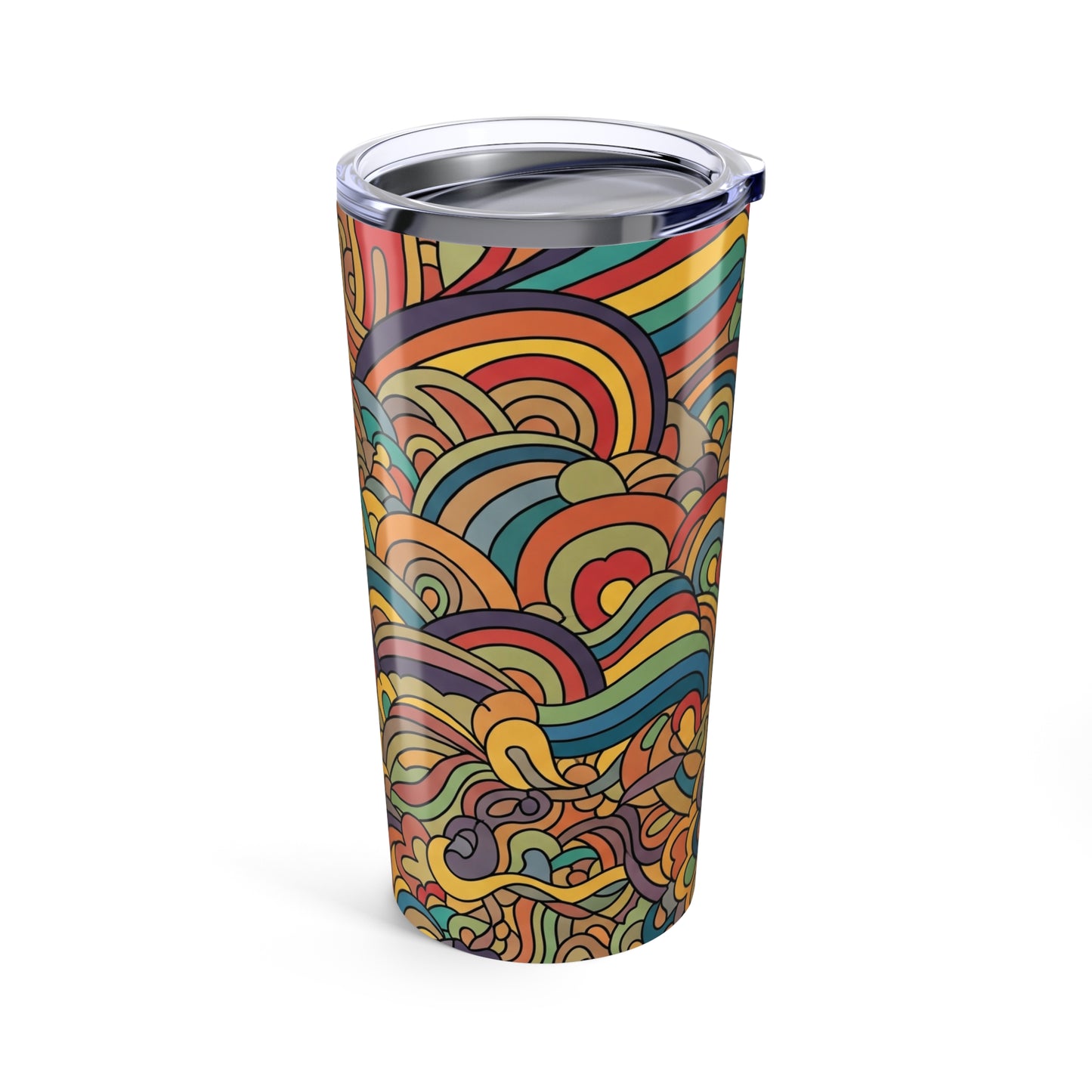 20oz Stainless Steel Tumbler With Printed Design Double Wall Vacuum Insulation Spill Resistant Travel Mug For Hot
