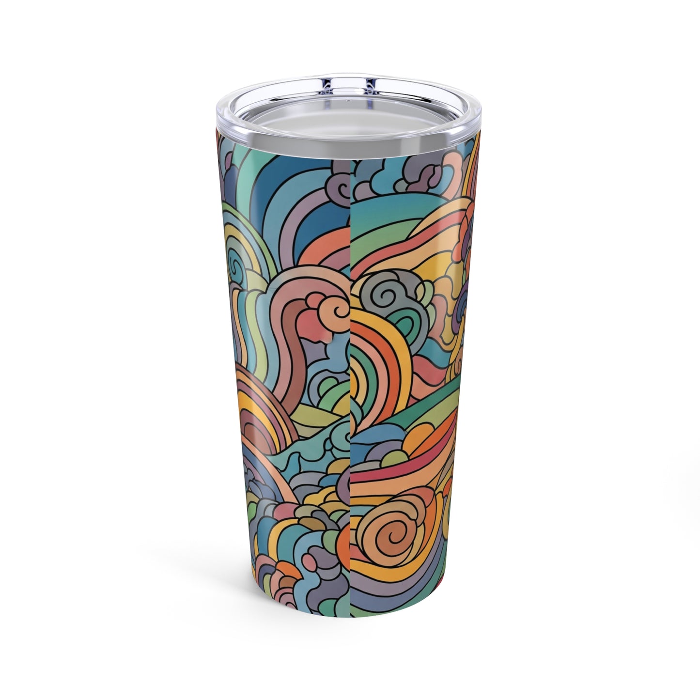 20Oz Stainless Steel Tumbler With Printed Design Double Wall Vacuum Insulated Spill Resistant Travel Mug