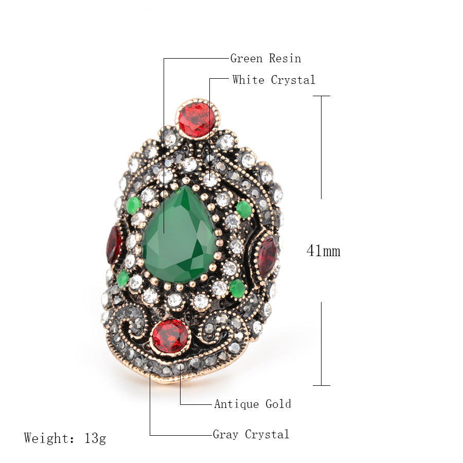 Heart Shaped Alloy Ring Blue Plated Jewelry For Women European American Design Fashion Jewelry For Women Style