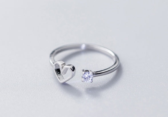 Silver DiamondShaped Hollow Ring 0.7cm Wide 0.55cm High Dainty Elegant Everyday Minimalist Jewelry Gift For Her