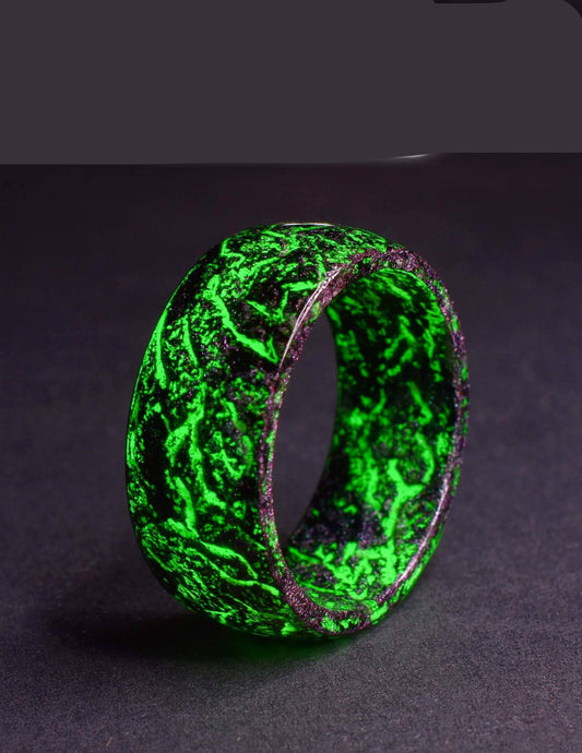 Luminous Resin Ring Glow In The Dark Geometrical Band Unisex Jewelry Accessory For Men Women Fashion Statement
