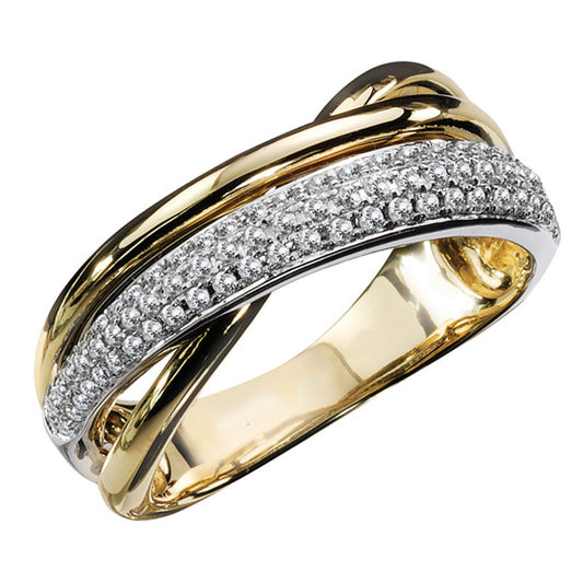 Geometric Zircon Ring Copper Gold Plated Micro Inlaid Womens Fashion Jewelry Durable Versatile Accessory Gift Ready