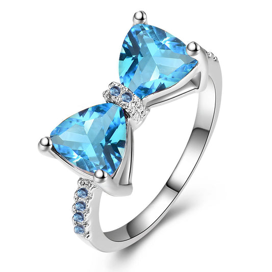 Heart Shaped Ring With Zircon Stone Copper Electroplated Unisex Fashion Jewelry Holiday Gift White Red Purple In Colors