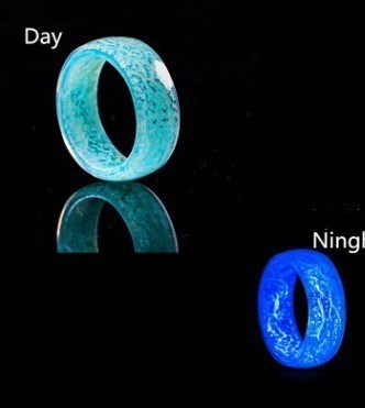 Luminous Resin Ring Glow In The Dark Geometrical Band Unisex Jewelry Accessory For Men Women Fashion Statement