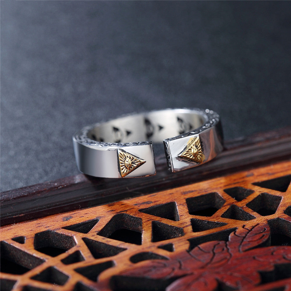 Mens Titanium Steel Ring Personalized Retro Style Sturdy Fashion Jewelry For Everyday Wear Statement Accessory