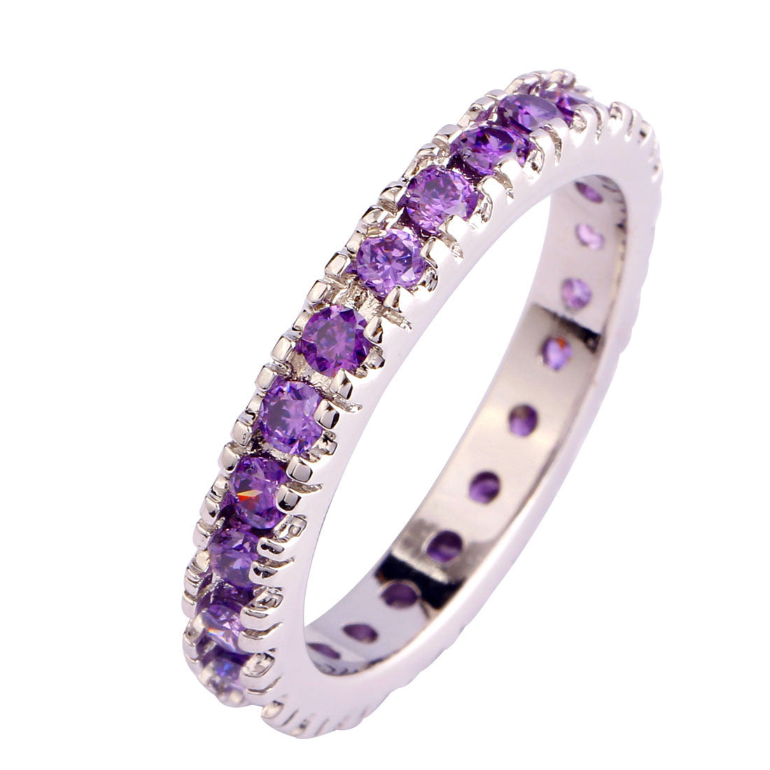 Green Blue Quartz Gemstone Ring Platinum Plated Copper