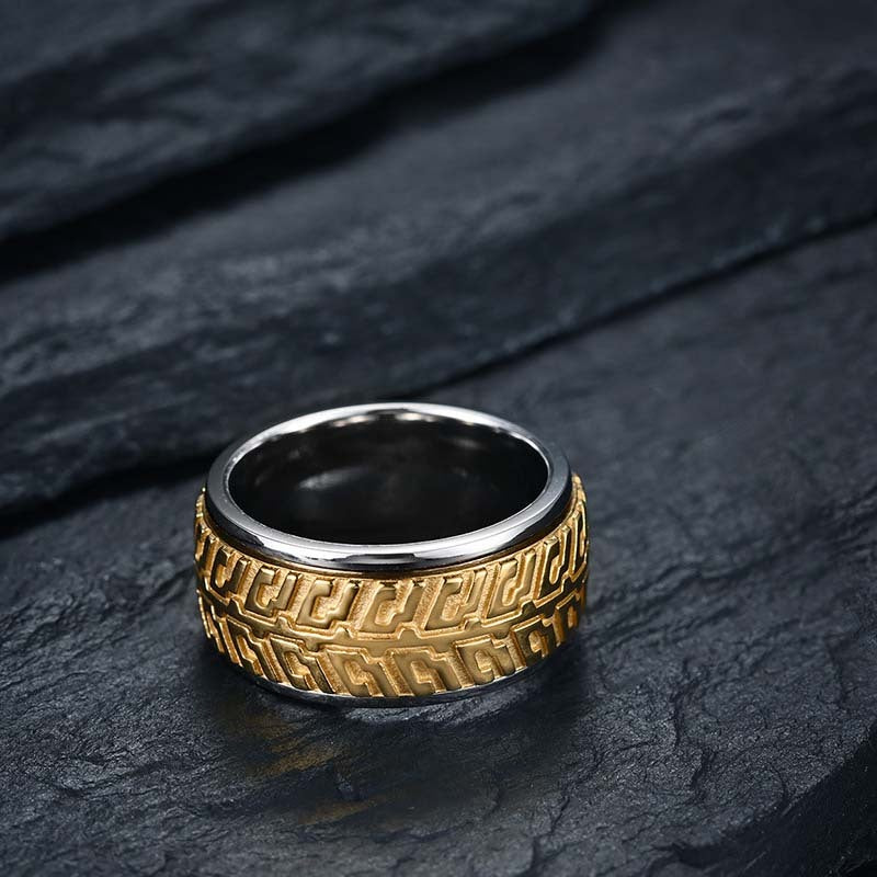 Fashion Creative Rotatable Car Tire Titanium Steel Ring